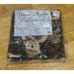 Vtg Tapestry Teddy Bear Valance Grandma 53x17" Cottage‎ Cotton Blend Commodore